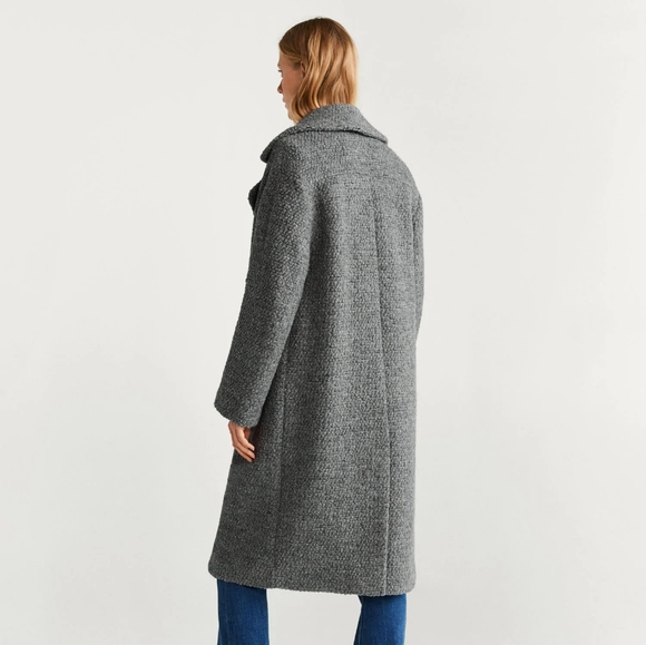 NEW Mango Oversized Grey Wool Coat - Picture 2 of 10